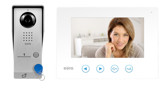 ZESTAW WIDEODOMOFONU Z CZYTNIKIEM RFID EURA VDA-91A3 MONITOR KOLOR BIAŁY VDA-06A3